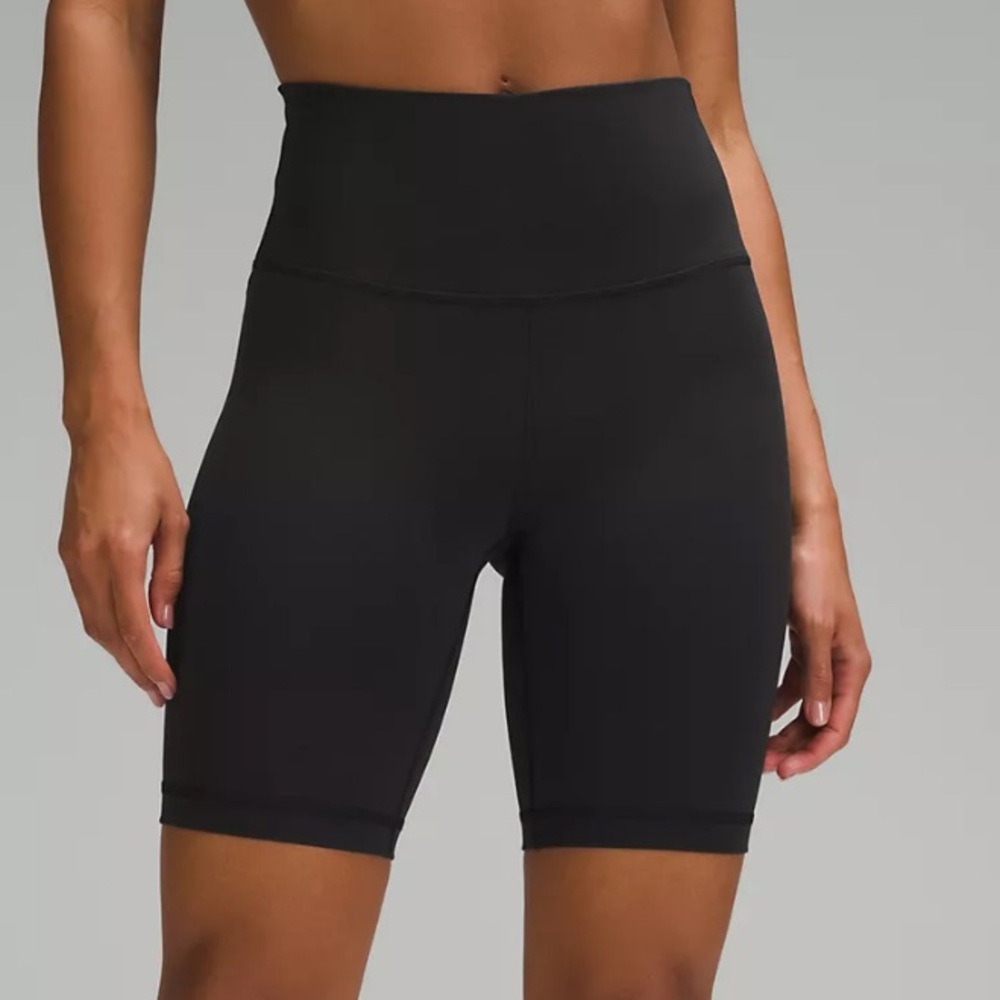 NWT Lululemon Wunder Train High - Rise Black Biker Shorts Size 4